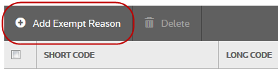 Add Exempt Reason Code